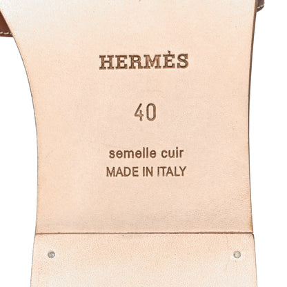 Hermes Box Calfskin Oran Sandals 40 Gold 6 of 9