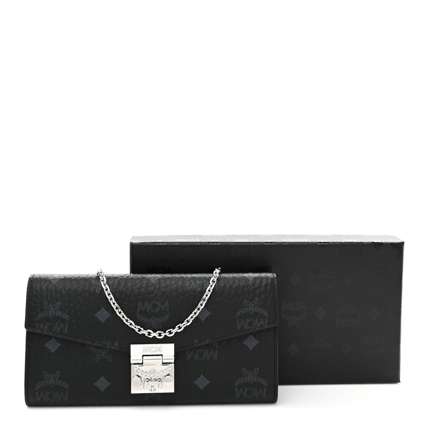 MCM Visetos Large Patricia Wallet On Chain Black 11 of 11