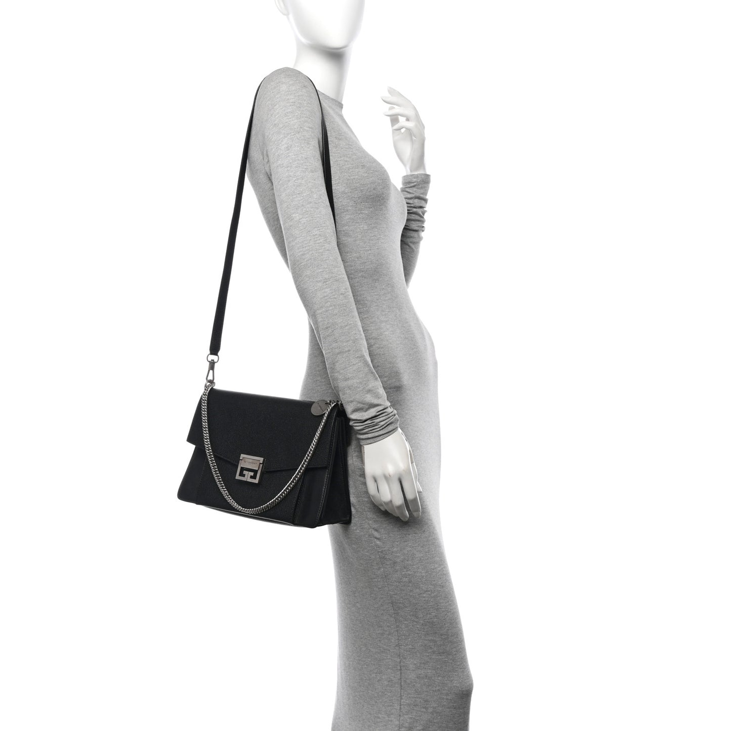 Sugar Goatskin Medium GV3 Shoulder Bag Black