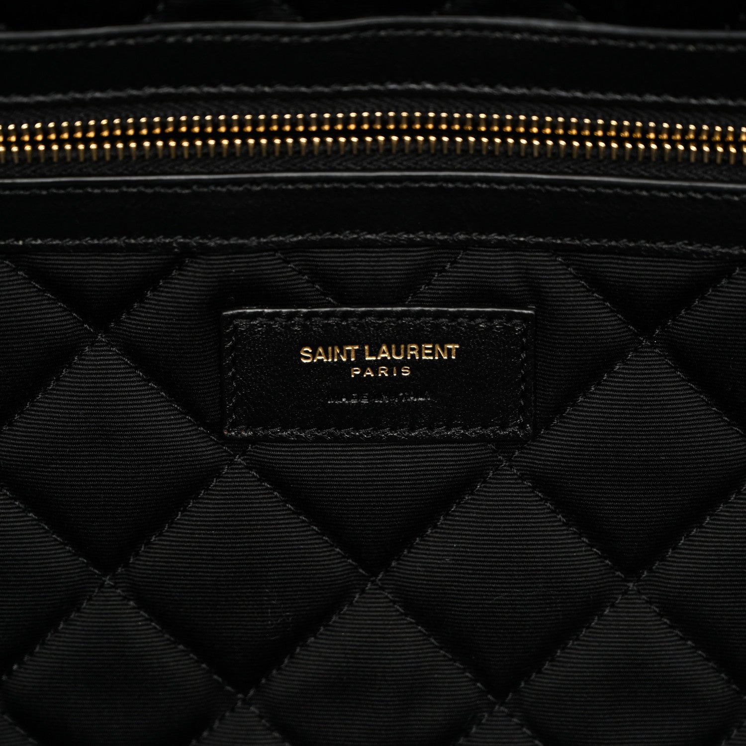 Saint Laurent Calfskin Quilted ES Giant Travel Bag Black 6 of 10