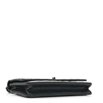 Chanel Aged Calfskin Chevron Quilted Reissue Wallet On Chain WOC So Black 4 of 11