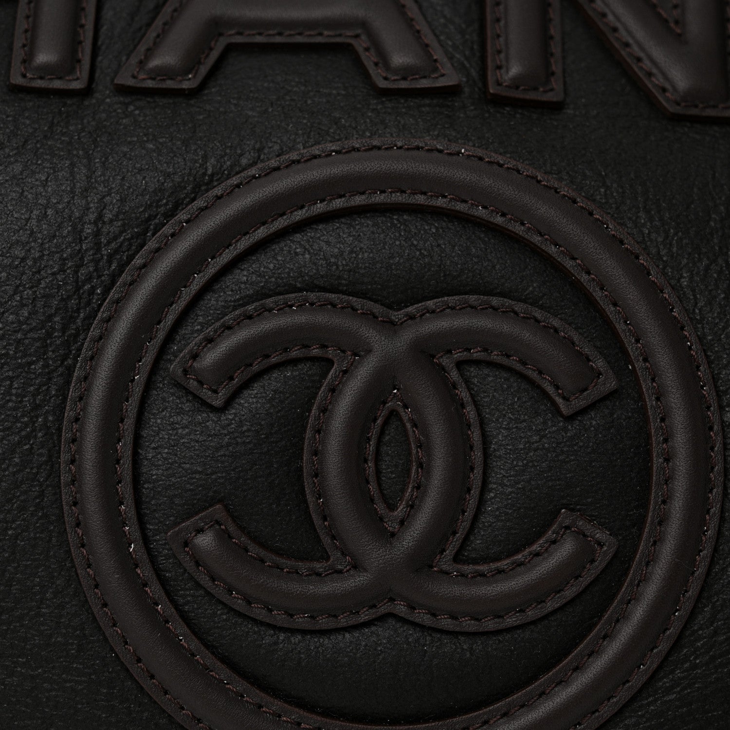 Chanel Lambskin Shearling Medium Deauville Tote Dark Brown 1547287