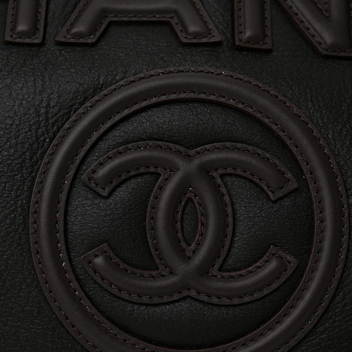 Lambskin Shearling Medium Deauville Tote Dark Brown