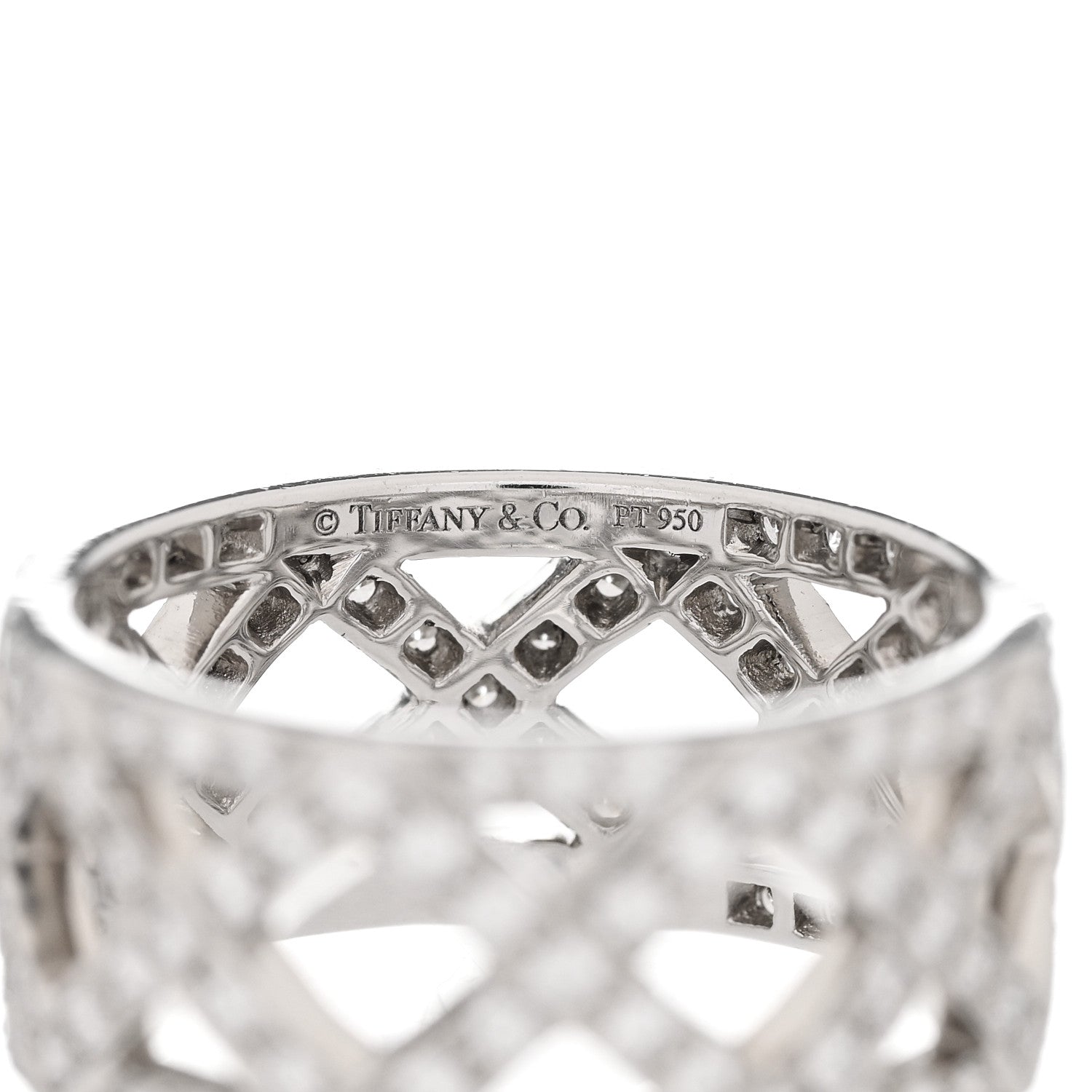 Tiffany Platinum Diamond Braided Wide Band Ring 49 4.75 4 of 4