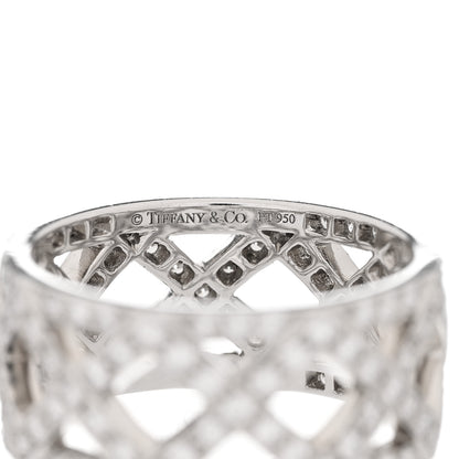 Tiffany Platinum Diamond Braided Wide Band Ring 49 4.75 4 of 4
