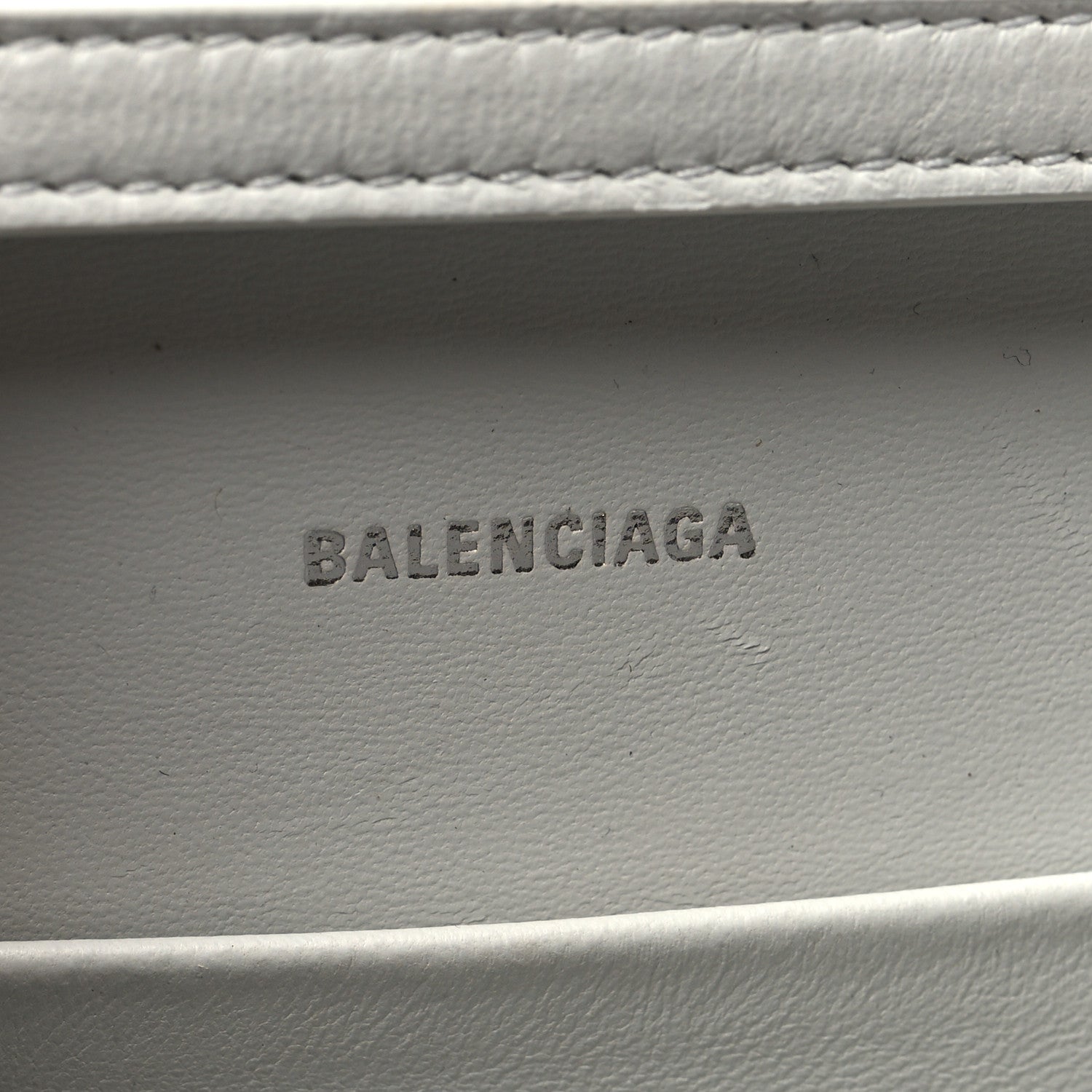 Balenciaga Shiny Calfskin Crocodile Embossed Small Hourglass Evening Chain Bag White 6 of 11