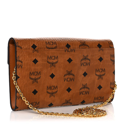 MCM Visetos Patricia Continental Crossbody Wallet Cognac 3 of 10