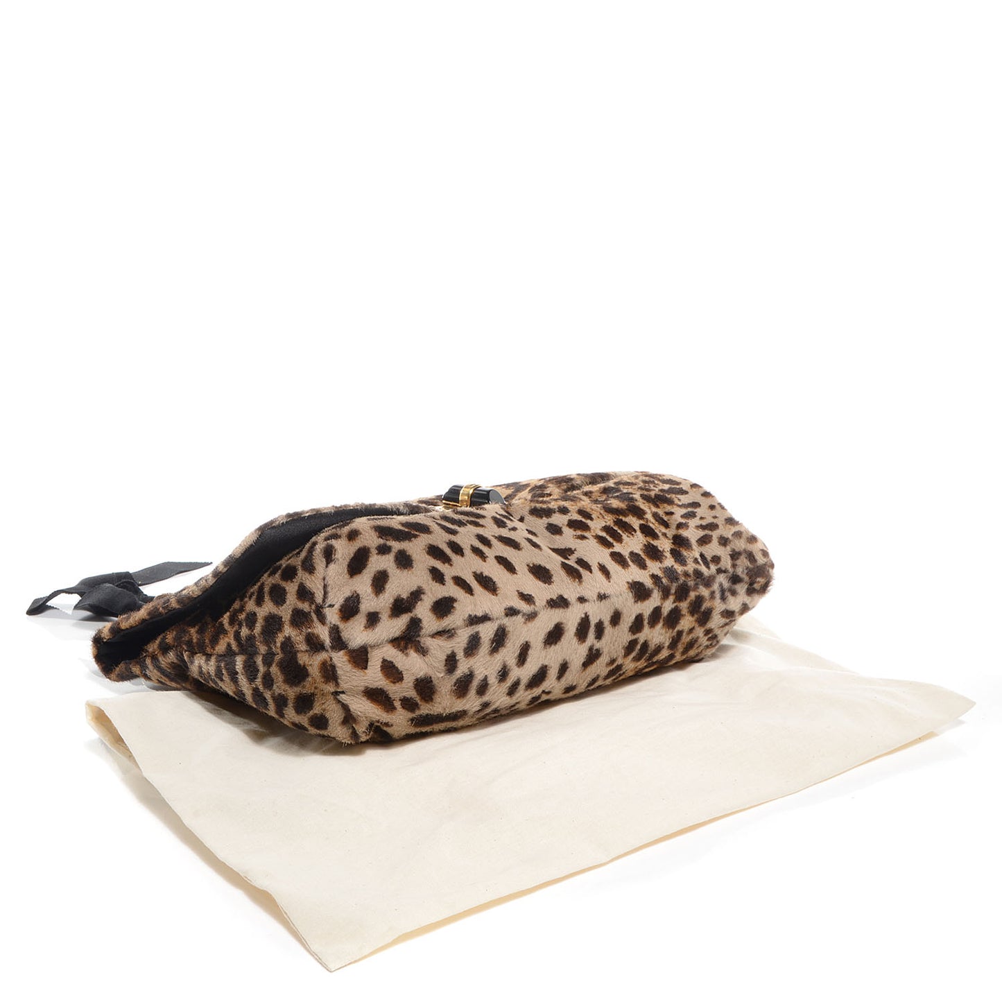 Leopard Print Calf Hair Happy Shoulder Bag