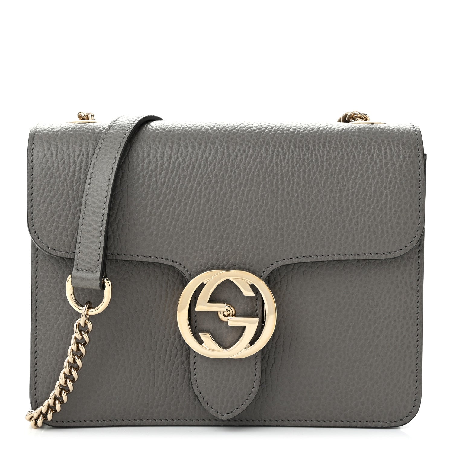 Gucci Dollar Calfskin Small Interlocking G Shoulder Bag Loess 1 of 10