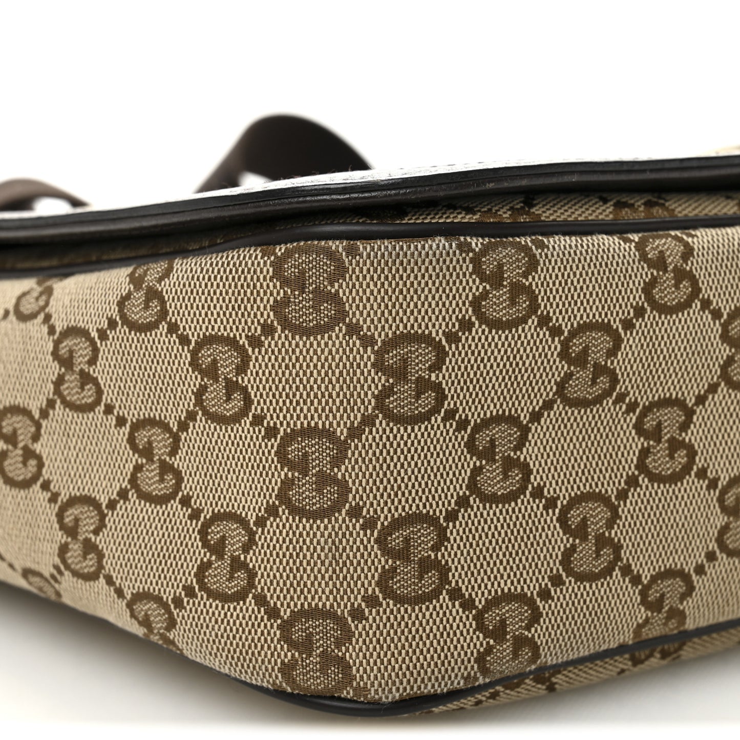 Monogram Flap Messenger Bag Beige Dark Brown