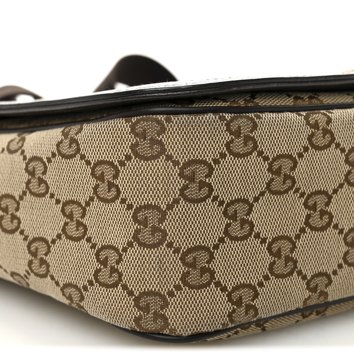 Gucci Monogram Flap Messenger Bag Beige Dark Brown 9 of 11