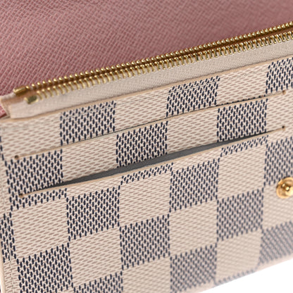 Louis Vuitton Damier Azur Emilie Wallet Rose Ballerine 10 of 11