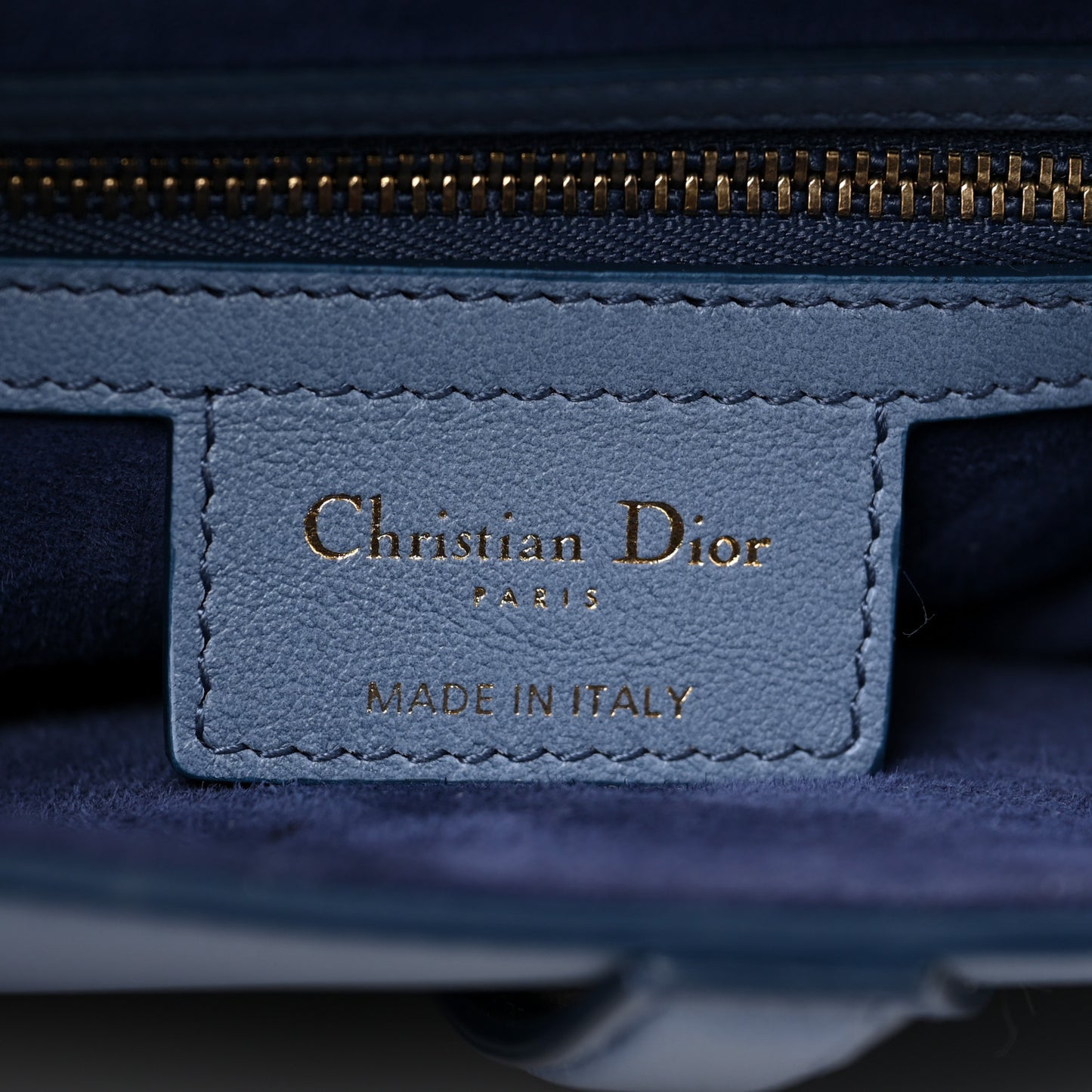 Calfskin Gradient Saddle Bag Indigo Blue