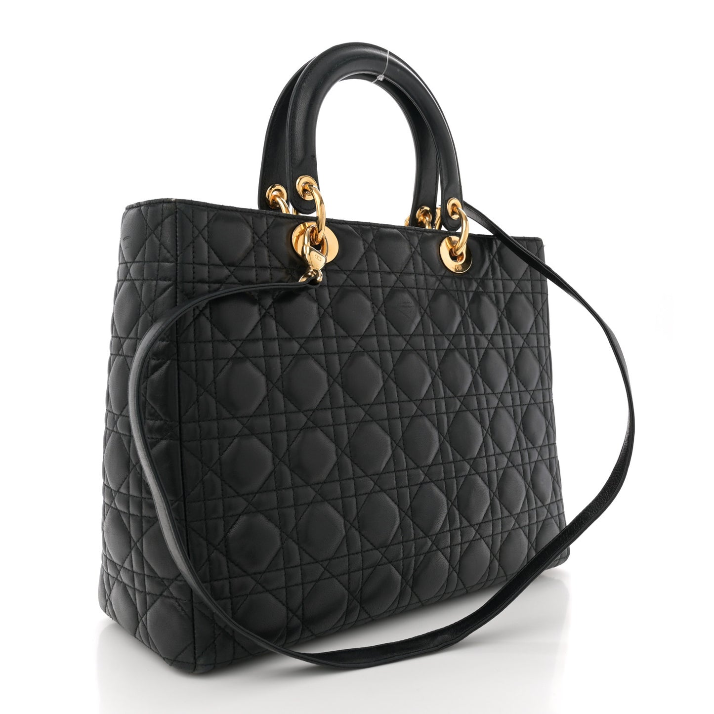 Lambskin Cannage Large Lady Dior Black
