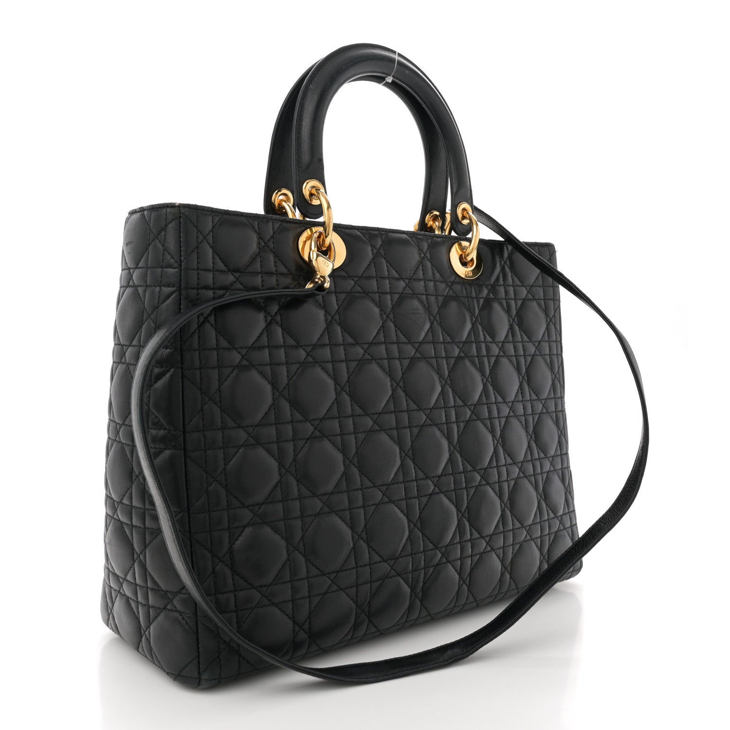 Christian Dior Lambskin Cannage Large Lady Dior Black 3 of 16