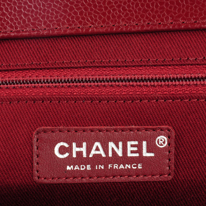 Chanel Caviar Quilted CC Large Clutch Dark Red 6 of 7
