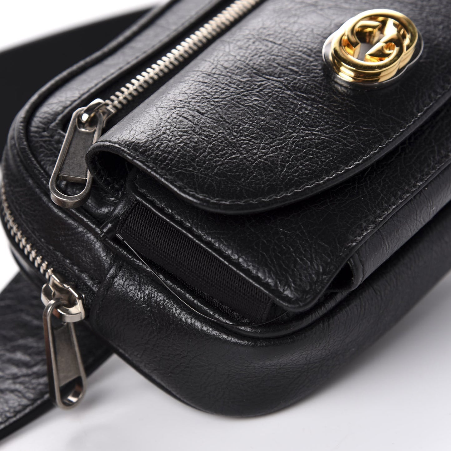 Fluffy Calfskin Mini Morpheus Belt Bag 90 36 Black