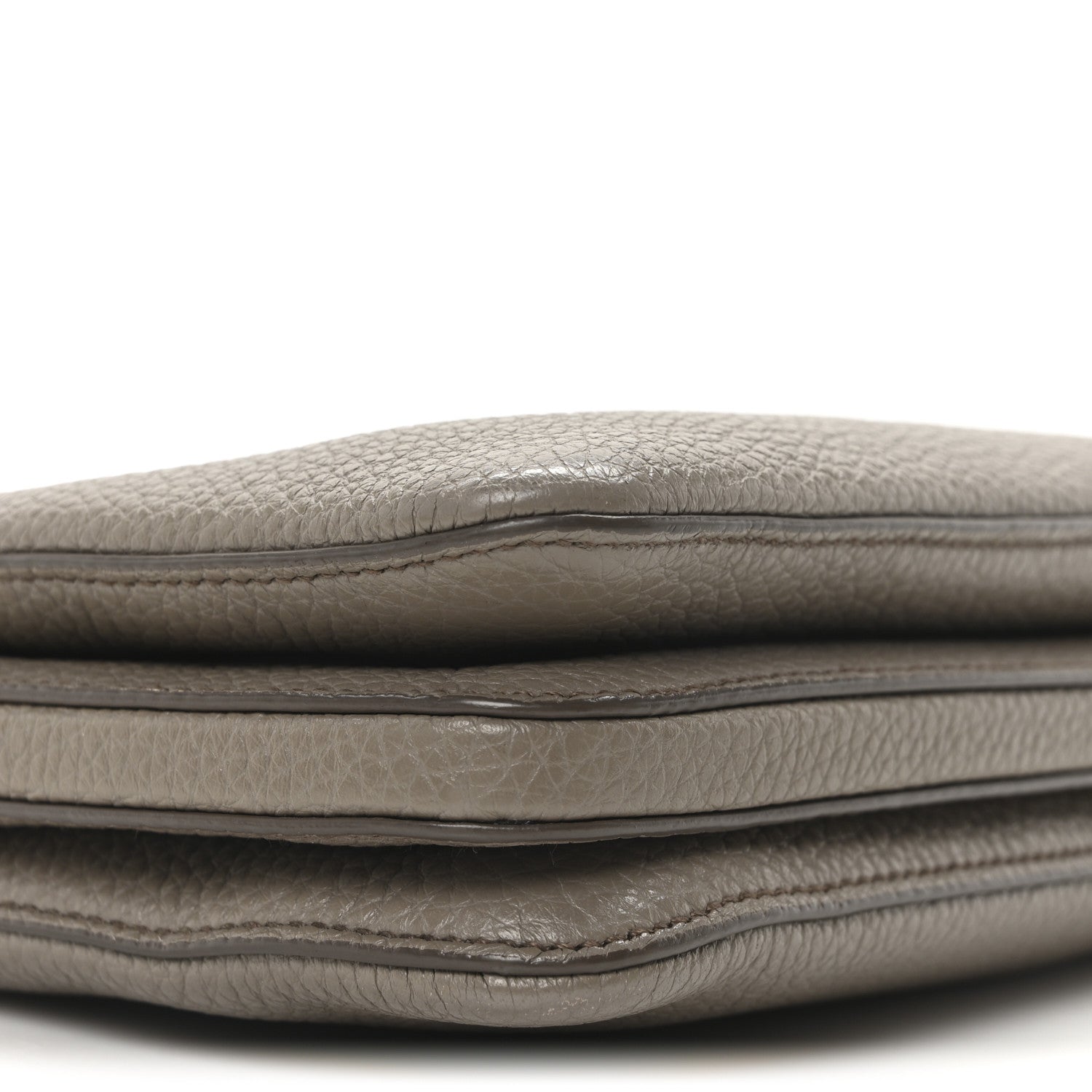 Prada Vitello Daino Soft Mini Zippered Shoulder Bag Clay Grey 9 of 10