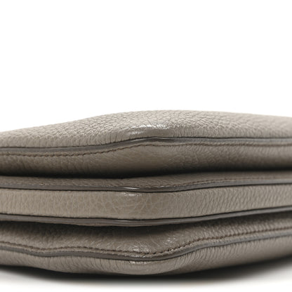 Prada Vitello Daino Soft Mini Zippered Shoulder Bag Clay Grey 9 of 10