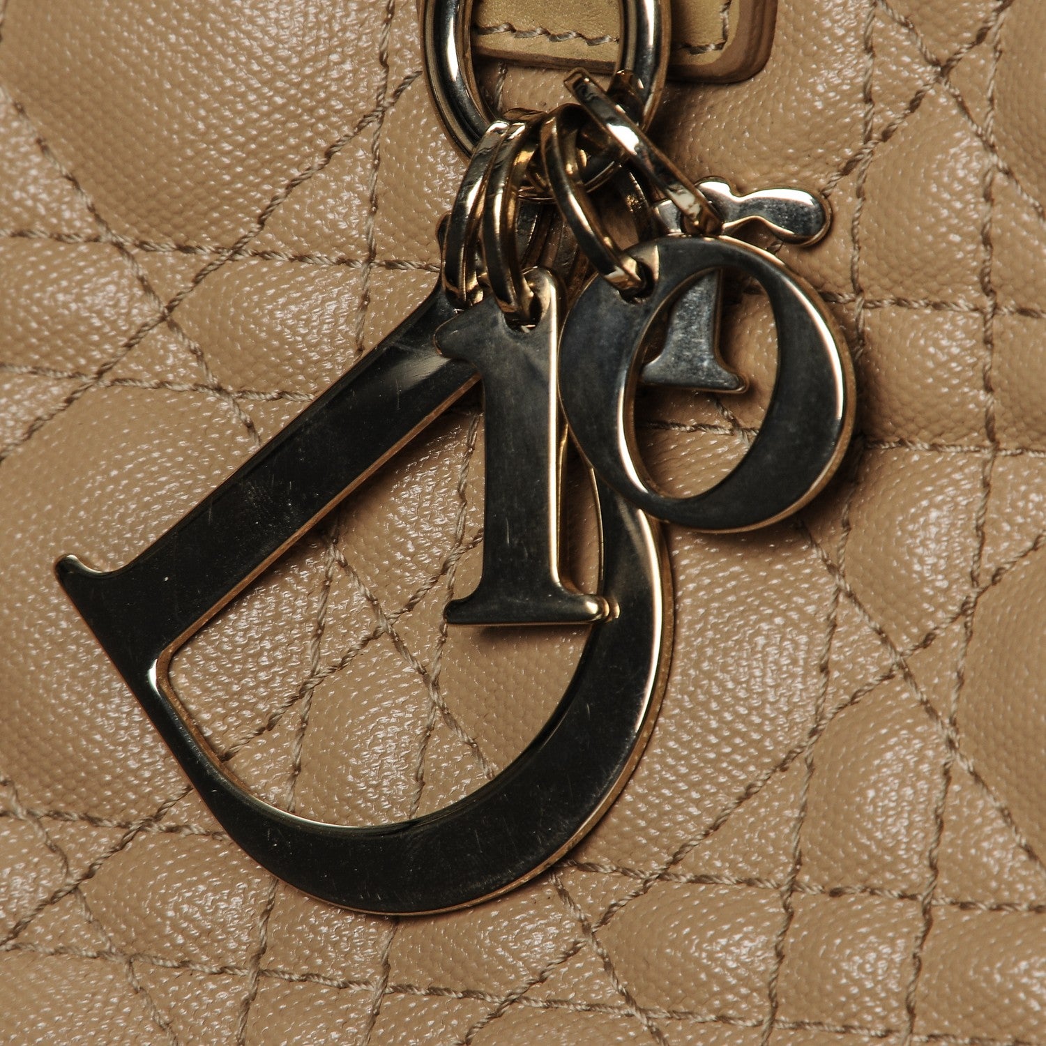 Christian Dior Coated Canvas Cannage Medium Panarea Tote Beige 8 of 8