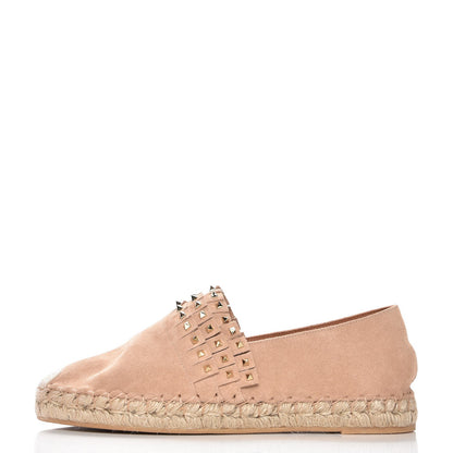 Valentino Garavani Suede Rockstud Fringed Espadrilles 40 Blush 1 of 9