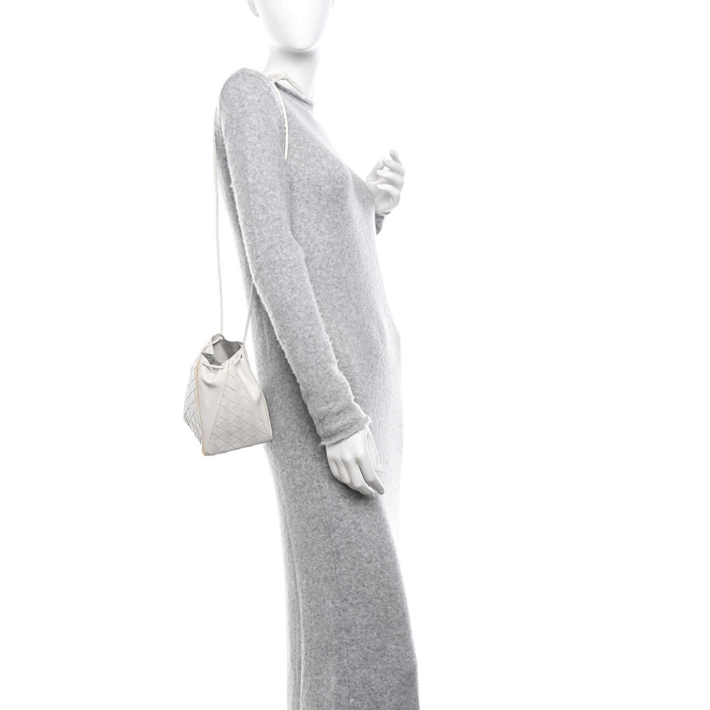 Nappa Intrecciato The Mini Knot Shoulder Bag Chalk