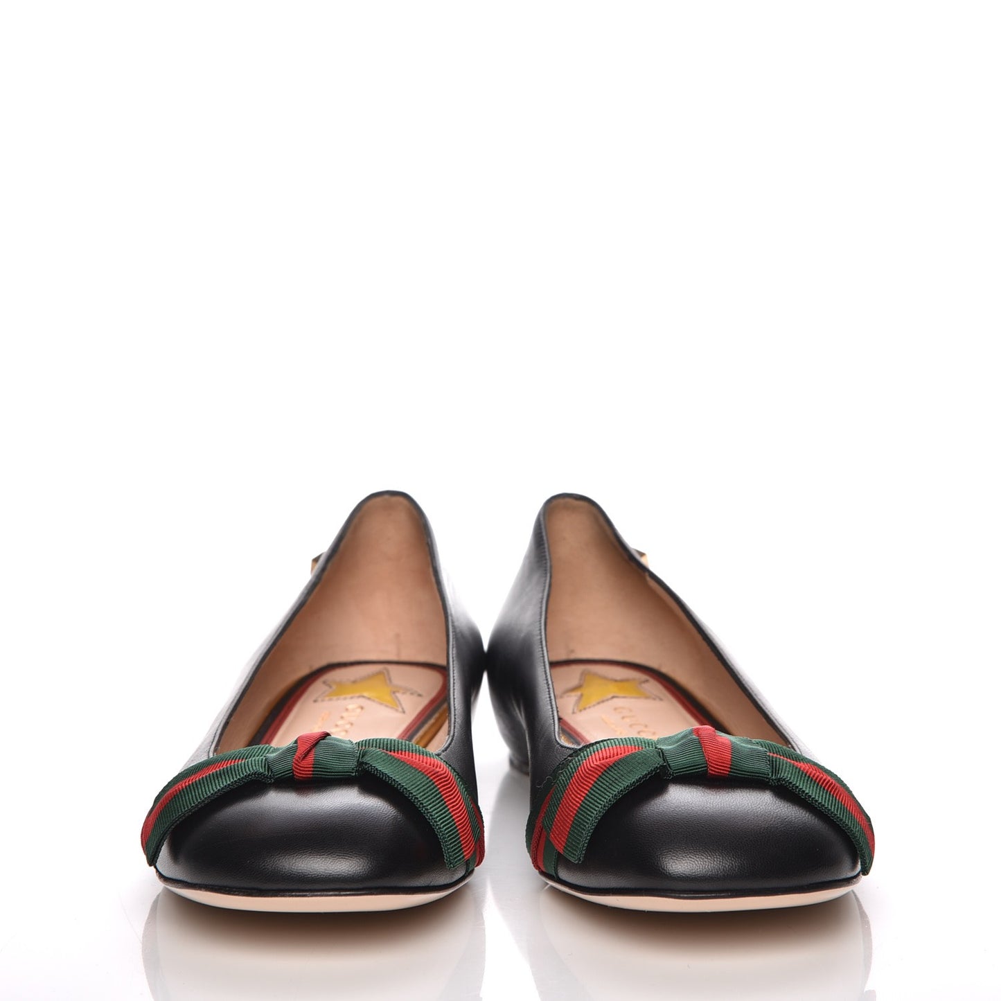 Calfskin Web Ballerina Flat 39 Nero Black