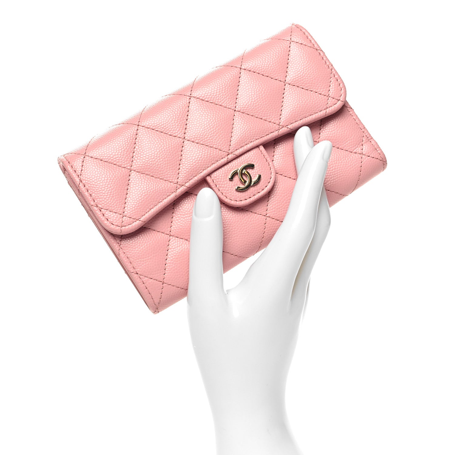 Chanel Caviar Quilted Medium Flap Wallet Pink 2 of 11