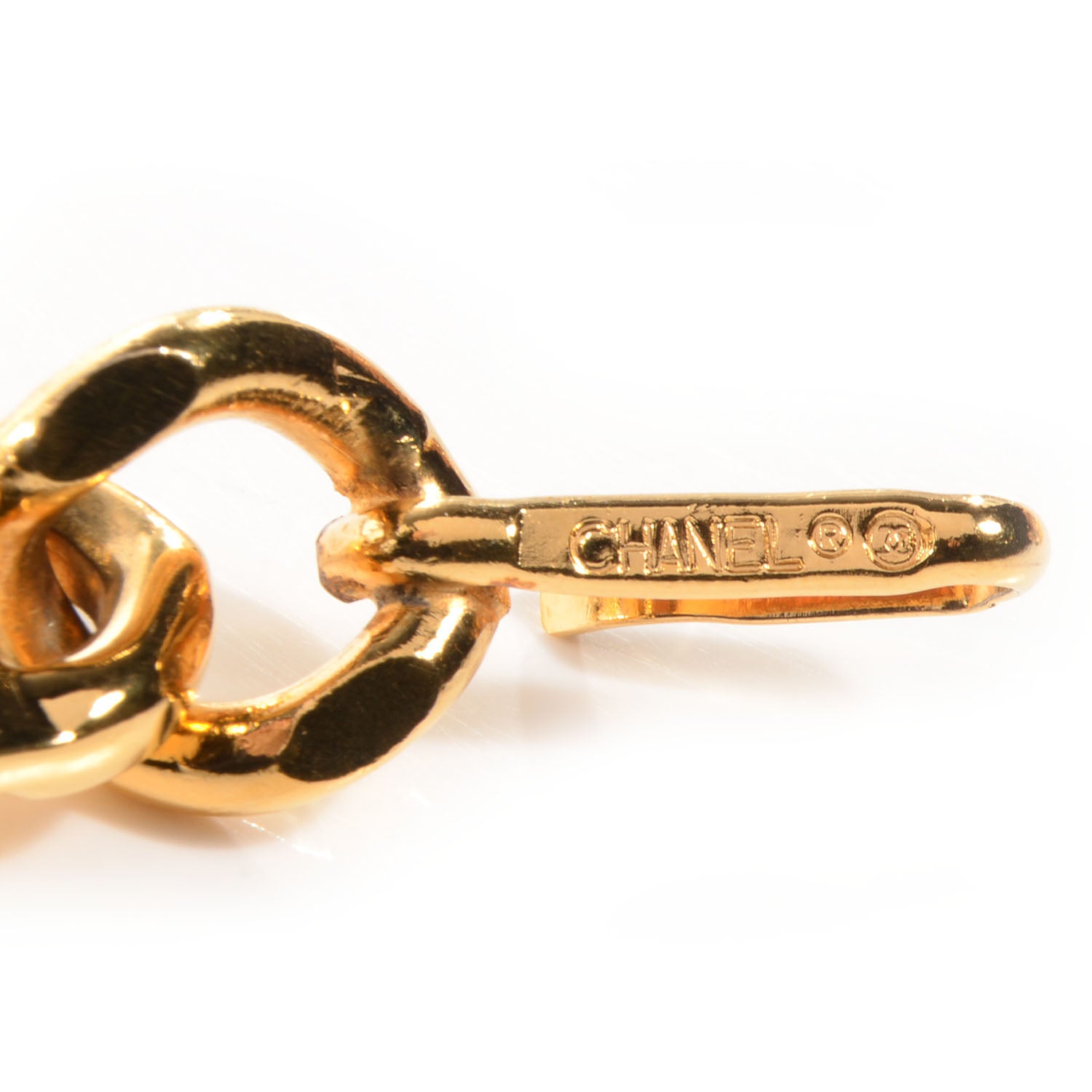 Chanel Leather Gold Chain Link Medallion Belt Black 4 of 6