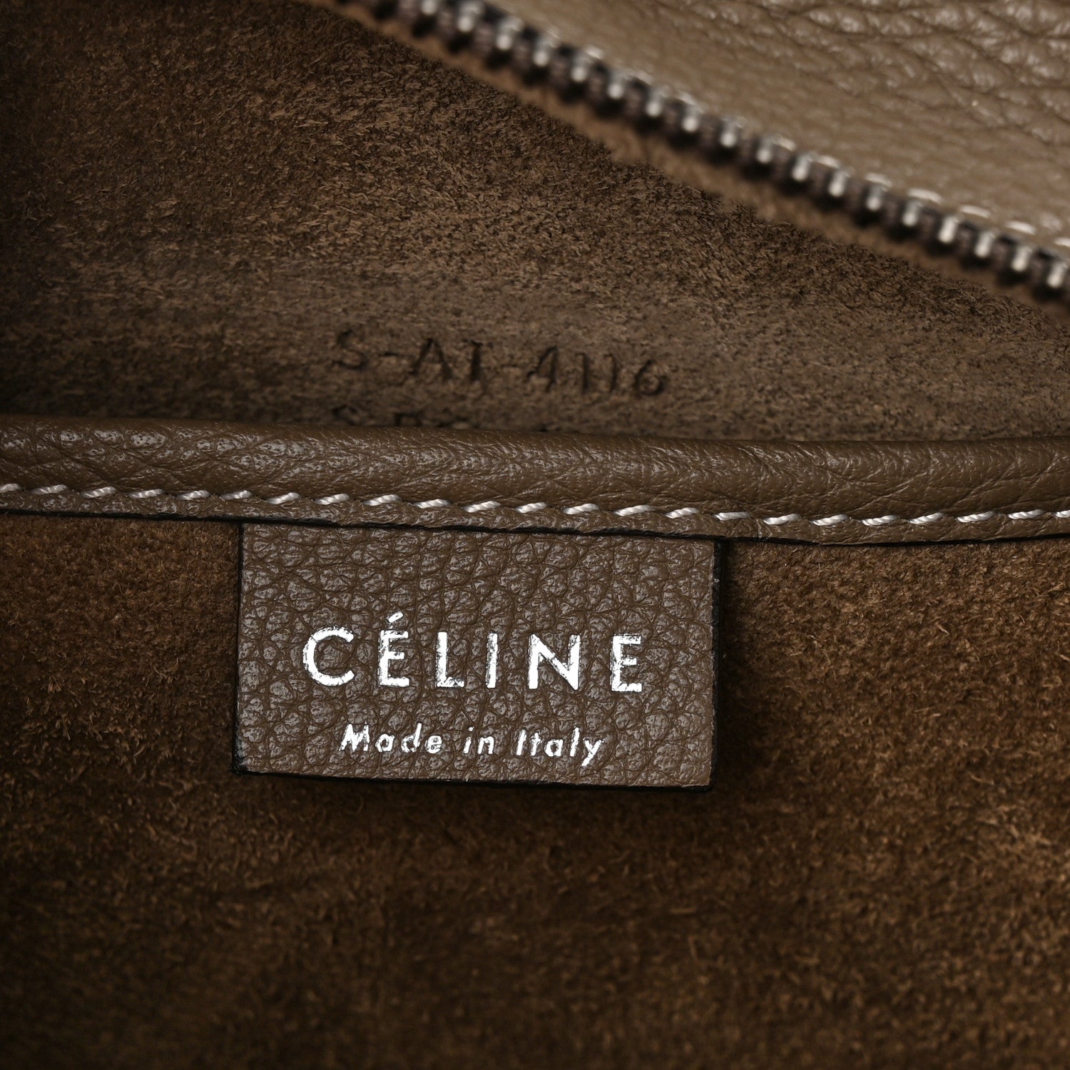 Celine Drummed Calfskin Nano Luggage Souris 7 of 13