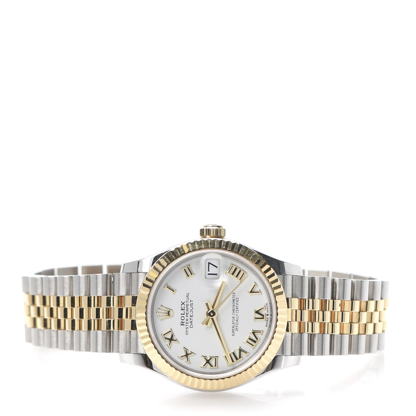 Stainless Steel 18K Yellow Gold 31mm Oyster Perpetual Datejust Watch White Roman 278273