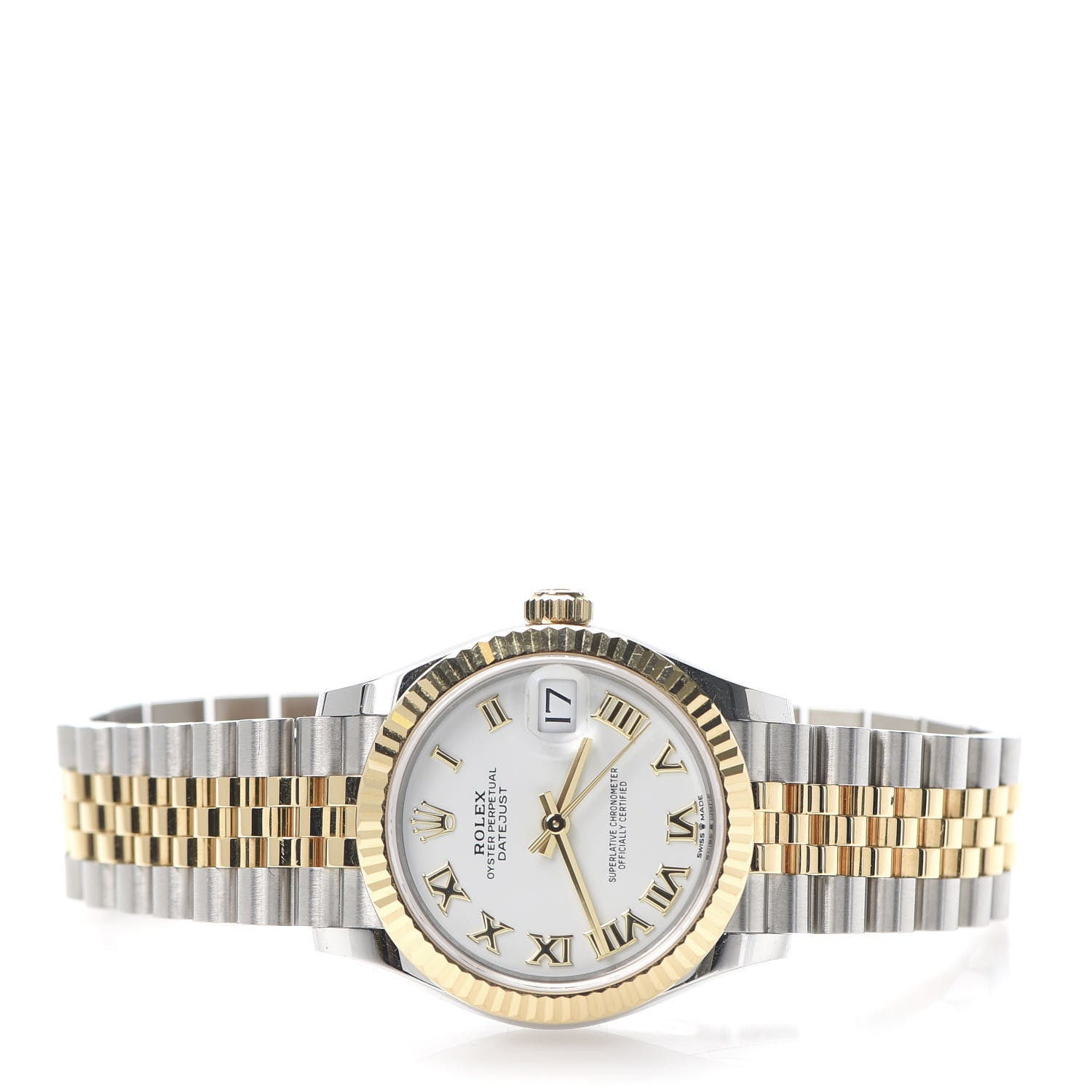 Rolex Stainless Steel 18K Yellow Gold 31mm Oyster Perpetual Datejust Watch White Roman 278273 3 of 7