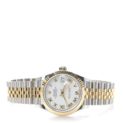 Rolex Stainless Steel 18K Yellow Gold 31mm Oyster Perpetual Datejust Watch White Roman 278273 3 of 7