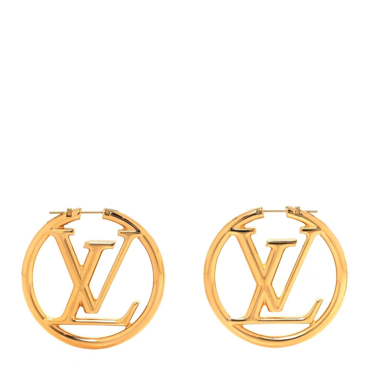 Metal Louise Hoop Earrings Gold