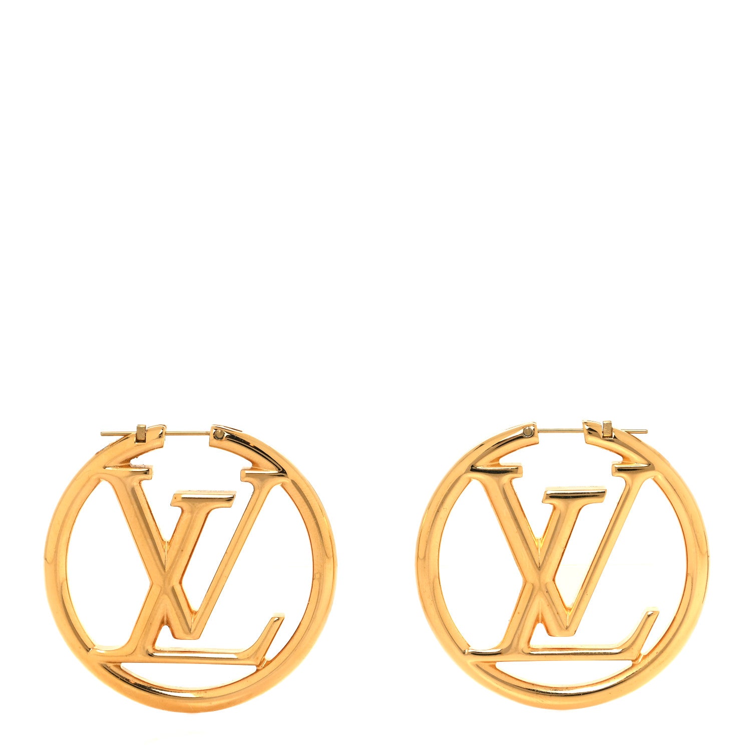 Louis Vuitton Metal Louise Hoop Earrings Gold 1 of 5