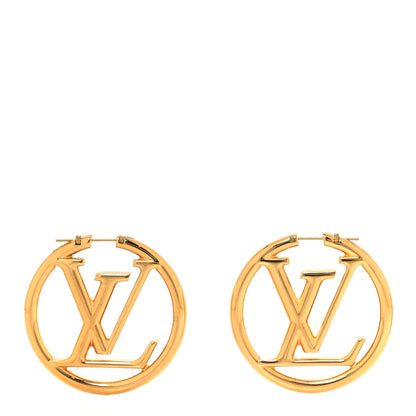 Louis Vuitton Metal Louise Hoop Earrings Gold 1 of 5