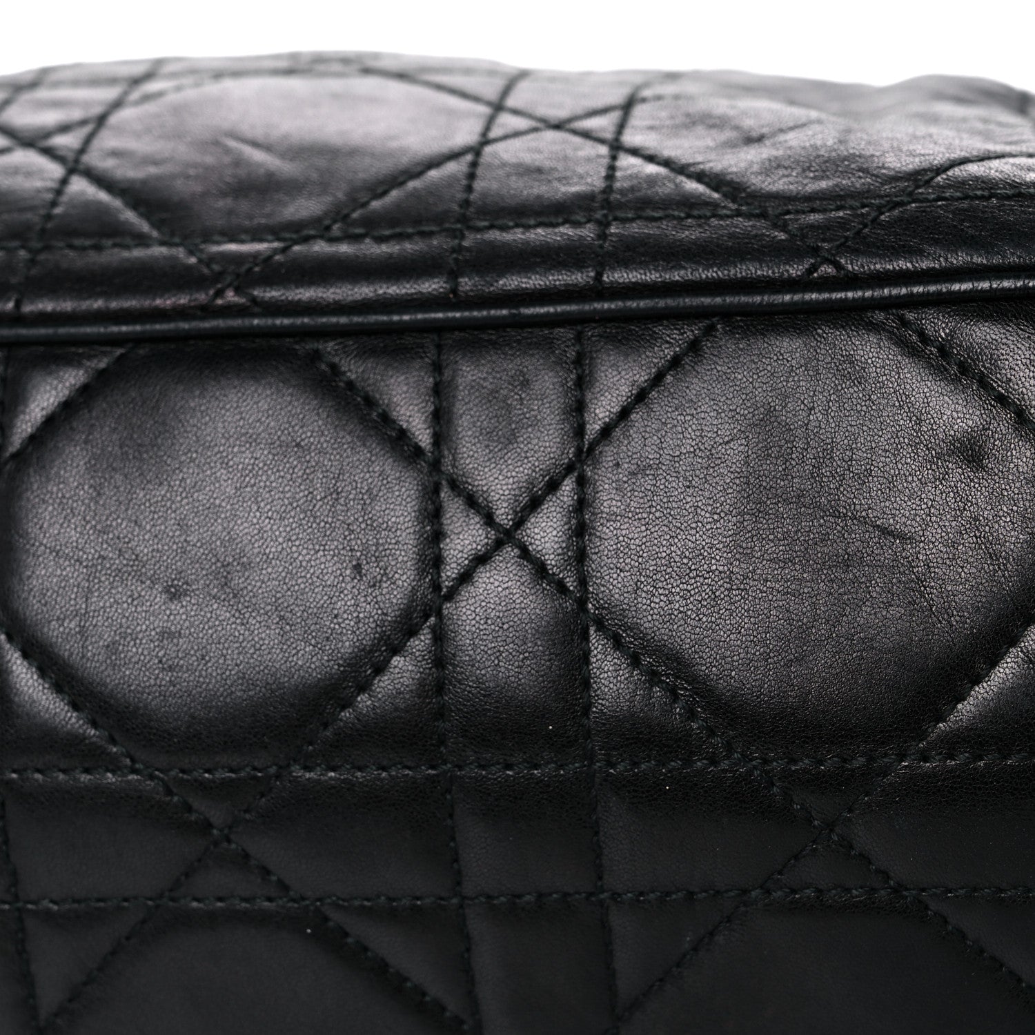 Christian Dior Lambskin Cannage Drawstring Bag Black 21 of 33