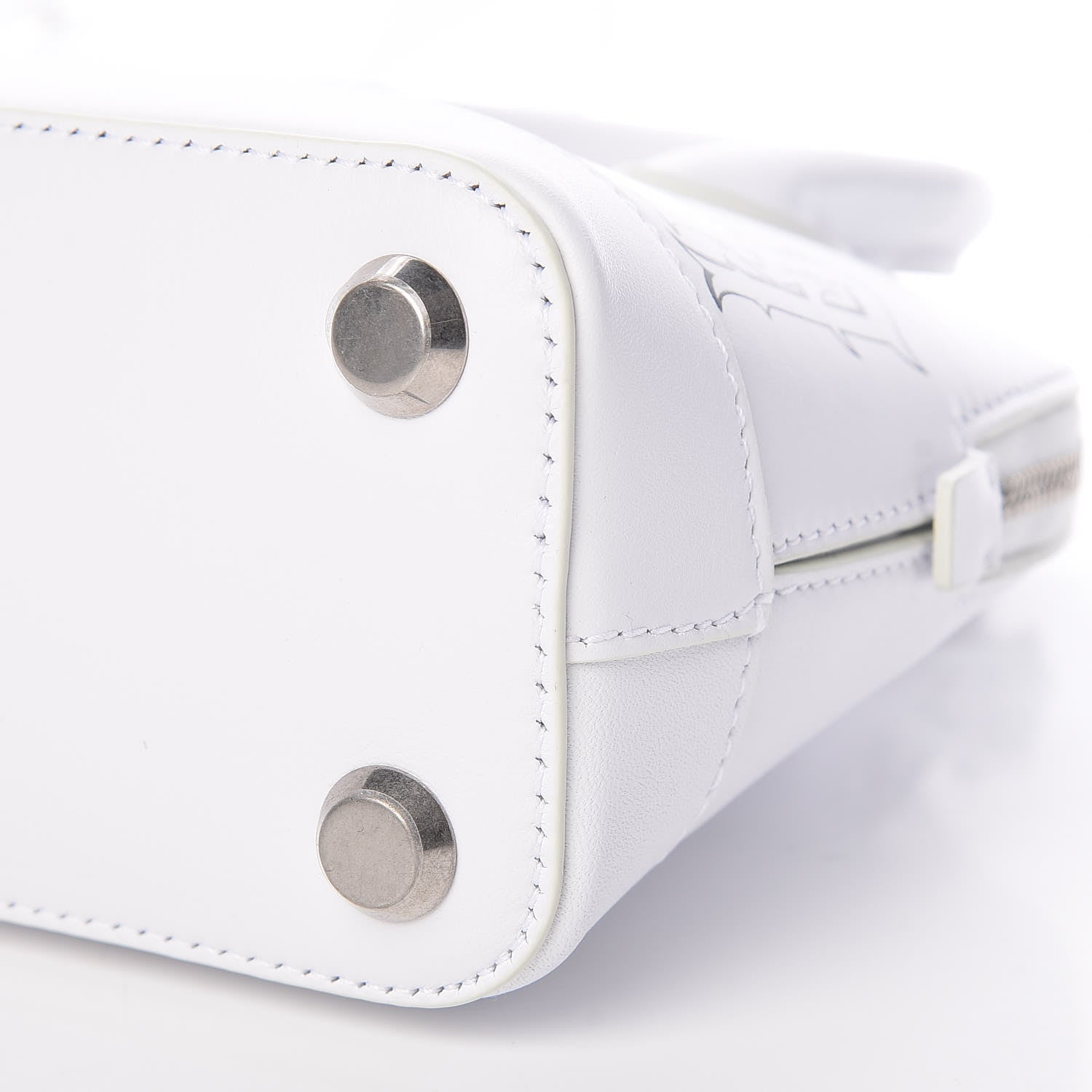 Balenciaga Calfskin Gothic Logo XXS Ville Top Handle Bag White 9 of 9