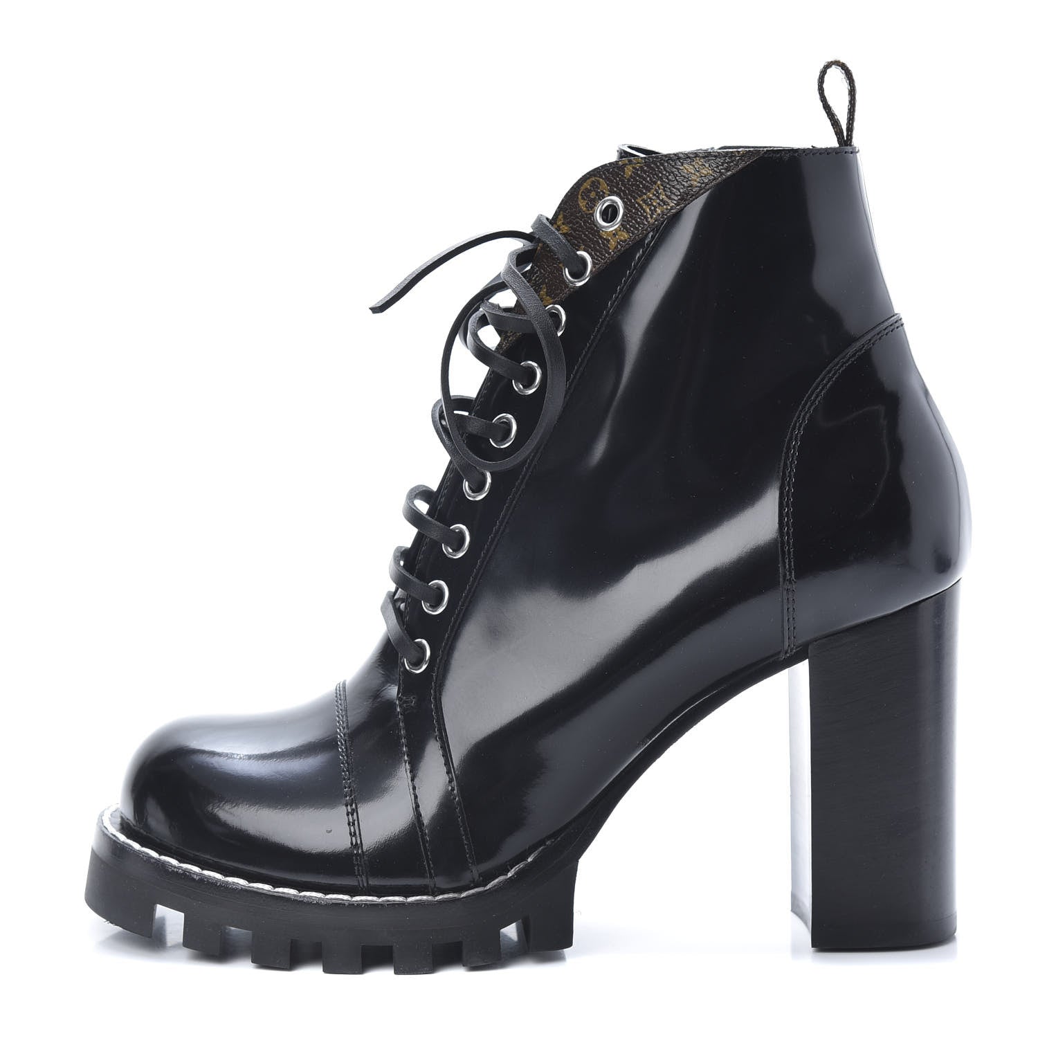Louis Vuitton Patent Calfskin Monogram Star Trail Ankle Boots 40 Black 1 of 7