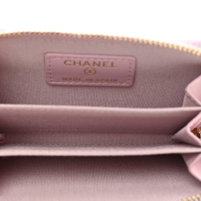 Chanel Caviar Quilted Zip Coin Purse Light Pink 5 of 8