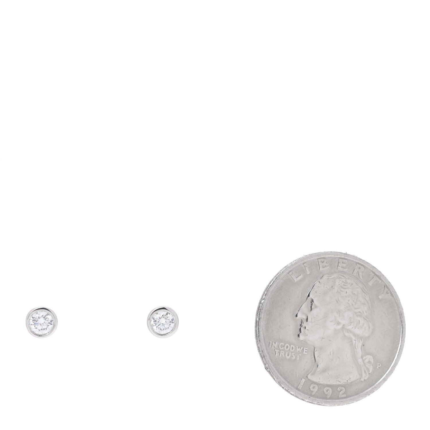 Tiffany Platinum Diamond .34ctw Elsa Peretti Diamonds By The Yard Earrings 2 of 5