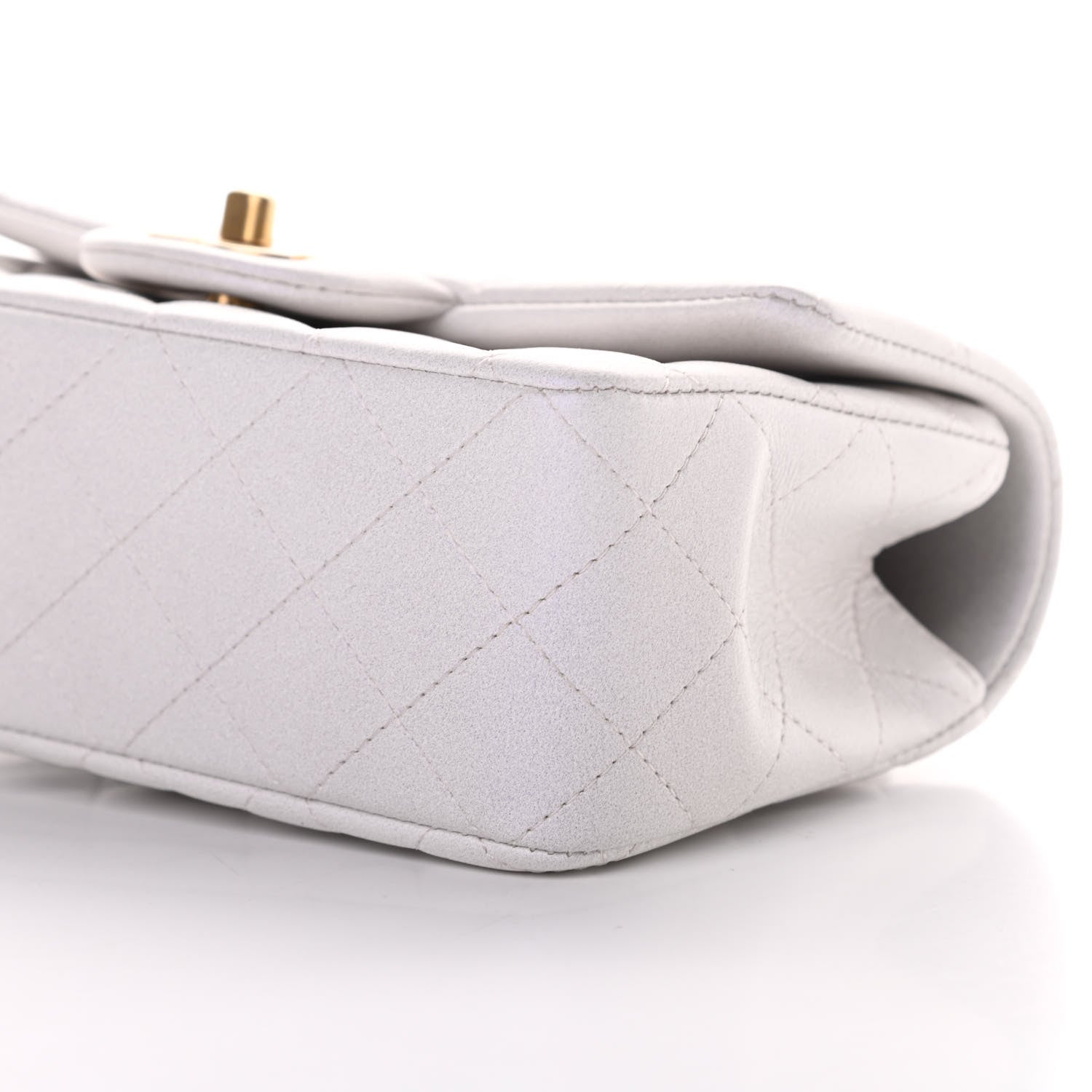 Chanel Iridescent Lambskin Quilted Mini Top Handle Rectangular Flap White 10 of 12