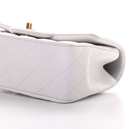 Chanel Iridescent Lambskin Quilted Mini Top Handle Rectangular Flap White 10 of 12