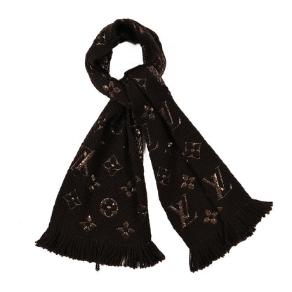 Louis Vuitton Wool Silk Logomania Shine Scarf Marron 1 of 3