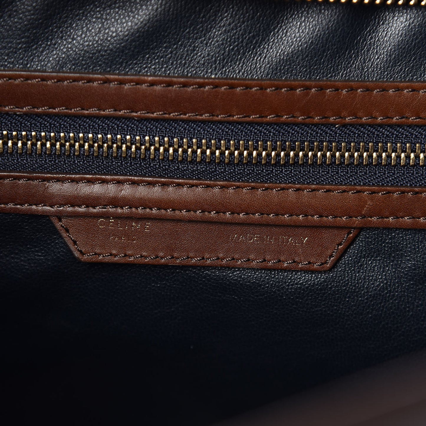 Smooth Calfskin Mini Tri-Color Luggage Navy