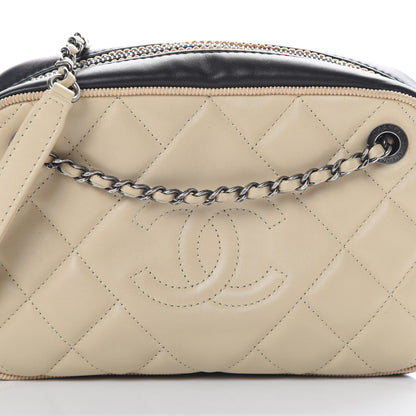 Chanel Lambskin Quilted Small Ballerine Camera Case Black Beige 7 of 12