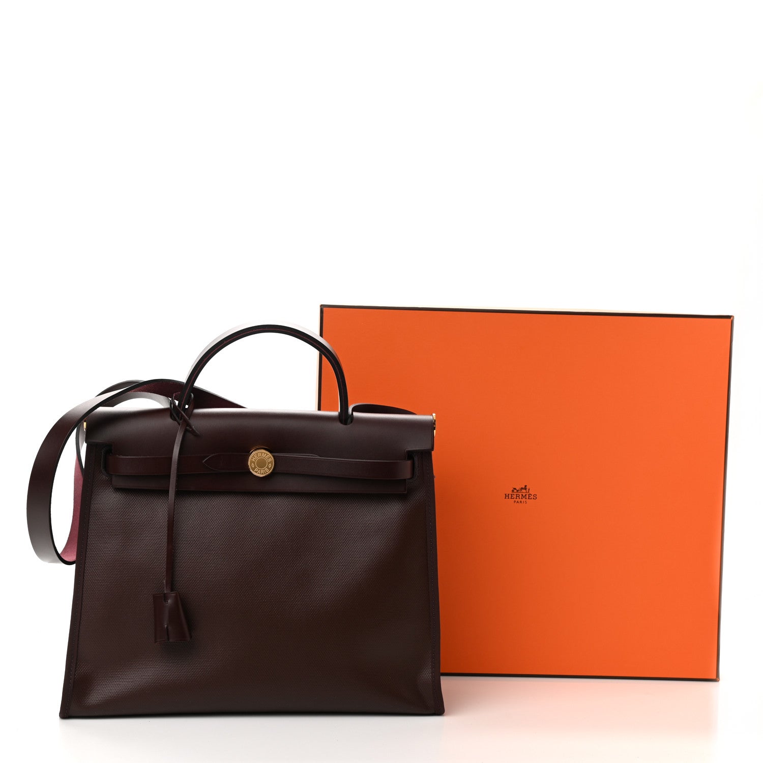 Hermes Toile H Berline Vache Hunter Herbag Zip 31 PM Rouge Sellier 11 of 11