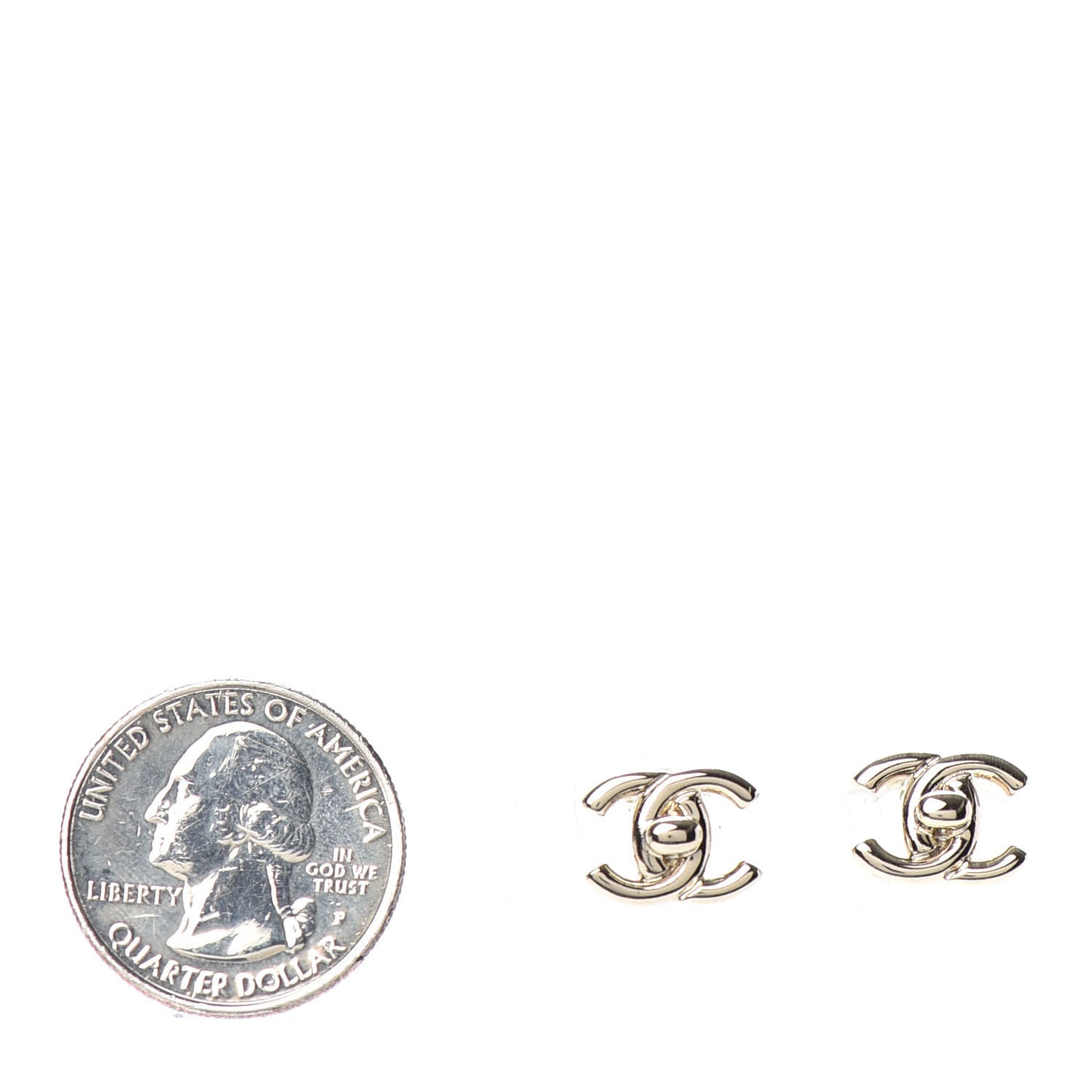 Metal CC Turnlock Earrings Gold