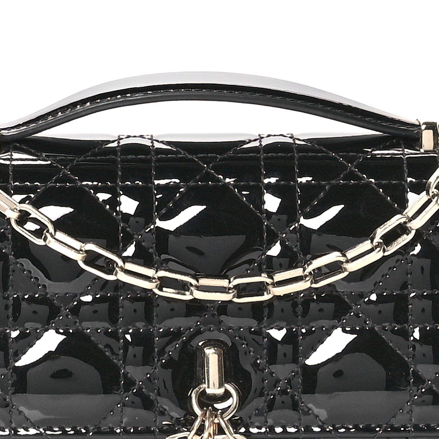 Patent Cannage Mini My Dior Bag Black