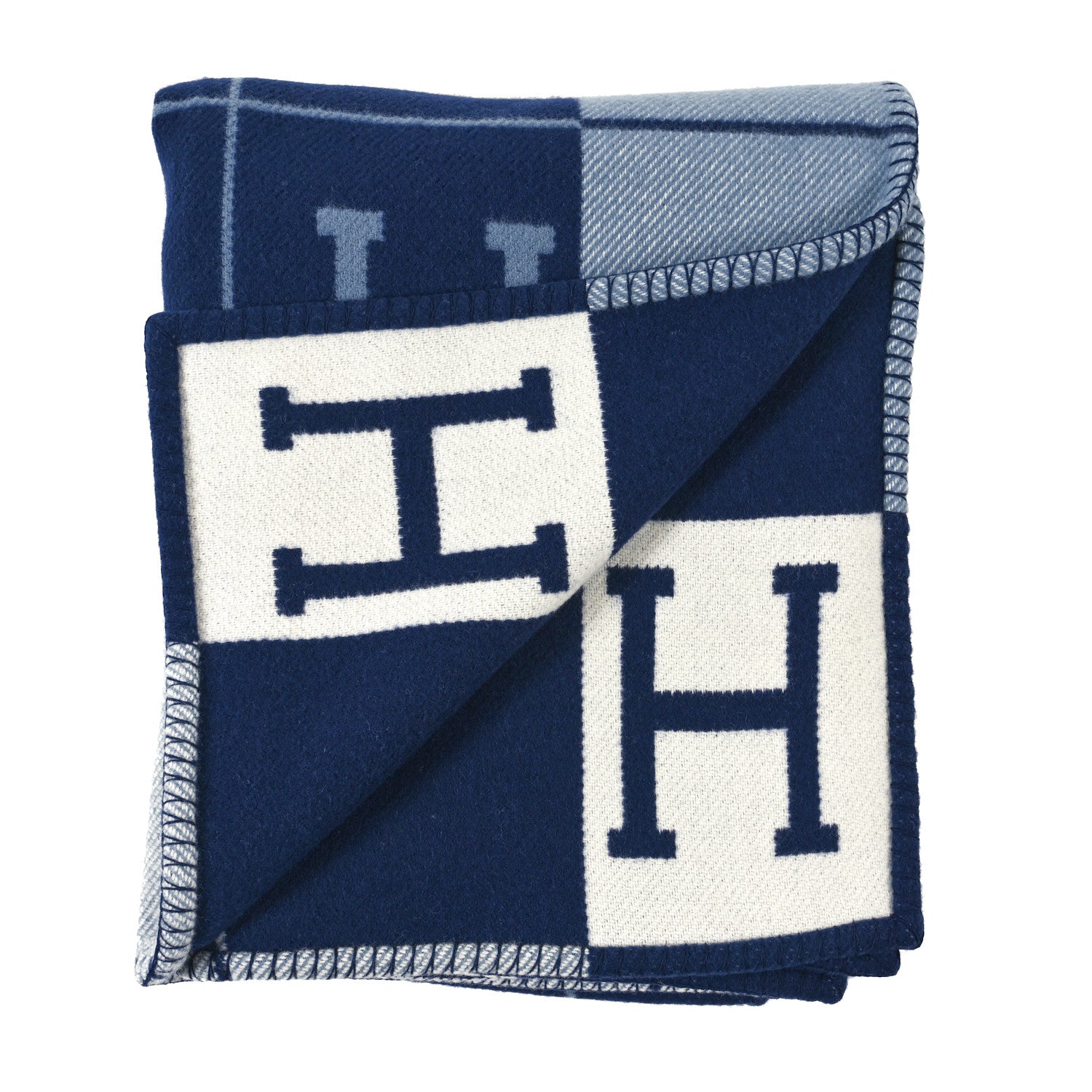 Hermes Wool Cashmere Avalon III Blanket Ecru Caban 2 of 3
